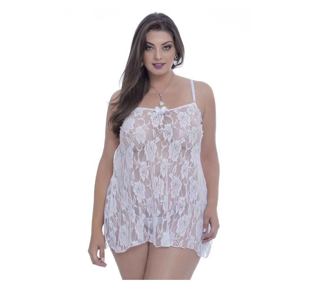 Camisola em renda Plus size